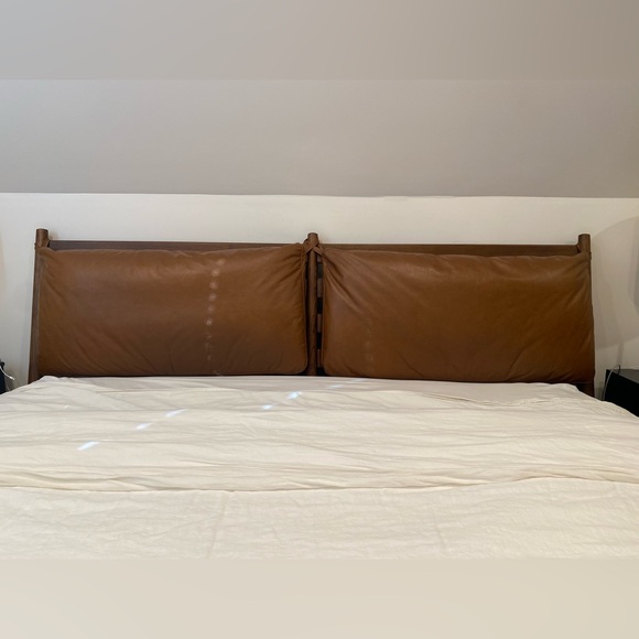 NEW Pair of West Elm Arne Leather Headboard Cushions - Picture 1 of 7